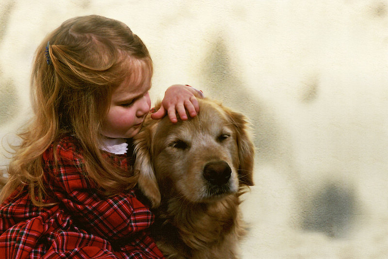 Niña con un perro