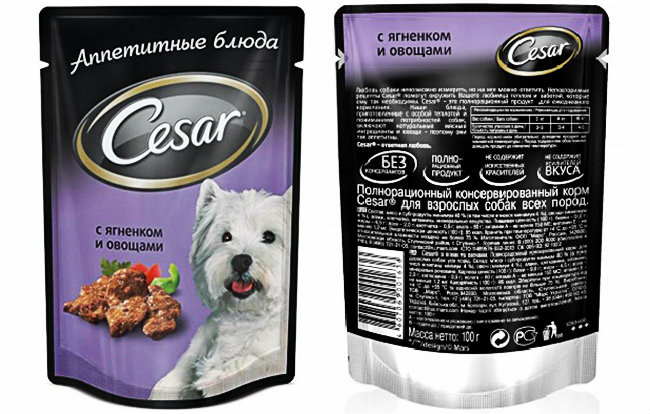 Hundefutter Cesar mit Lamm