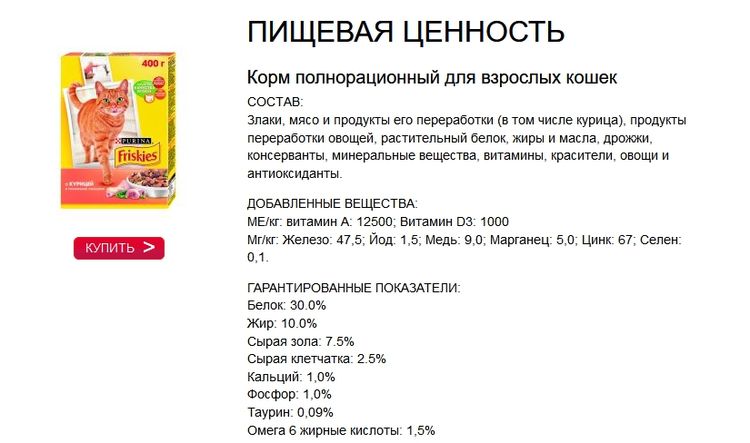 Composición del alimento Friskies para gatos adultos con pollo y verduras