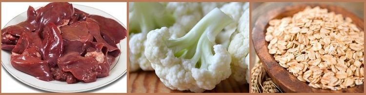 Hígado, brócoli y avena