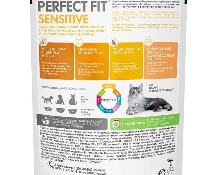 Composición del alimento Perfect Fit