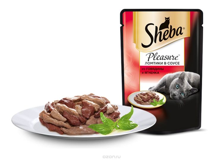 Comida Sheba en el plato