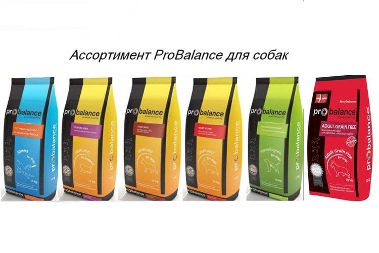 Sortiment des Hundefutters Probalance