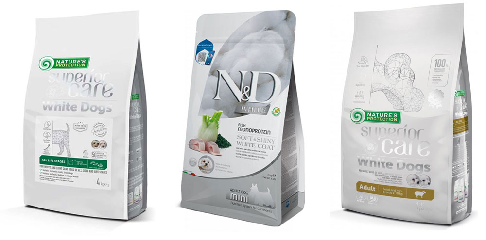 Alimento para perros blancos