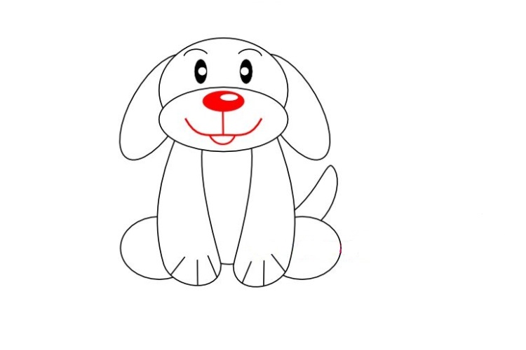 Dibujo terminado del perro