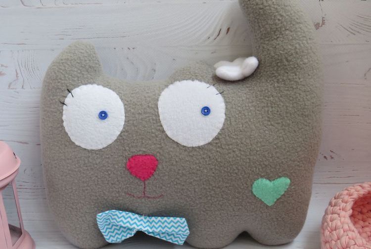 Cojín de gato de forro polar gris