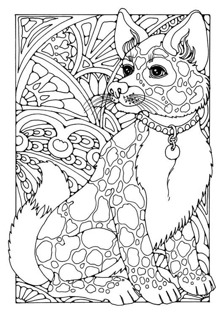 Dibujo para colorear antiestrés de perro