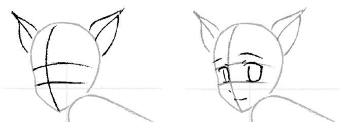 Cómo dibujar una mujer gato anime