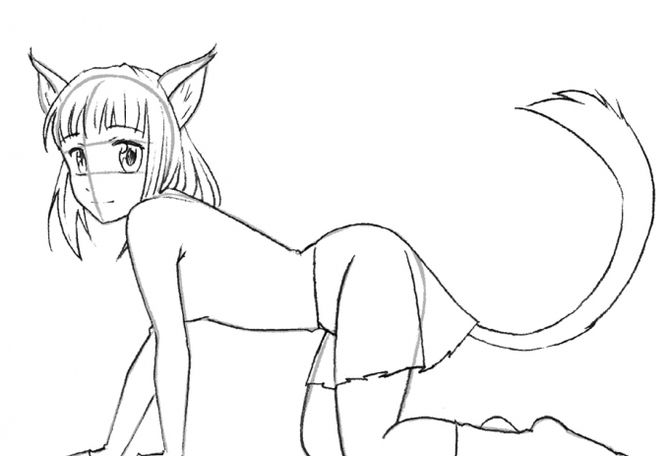 Cómo dibujar una mujer gato anime