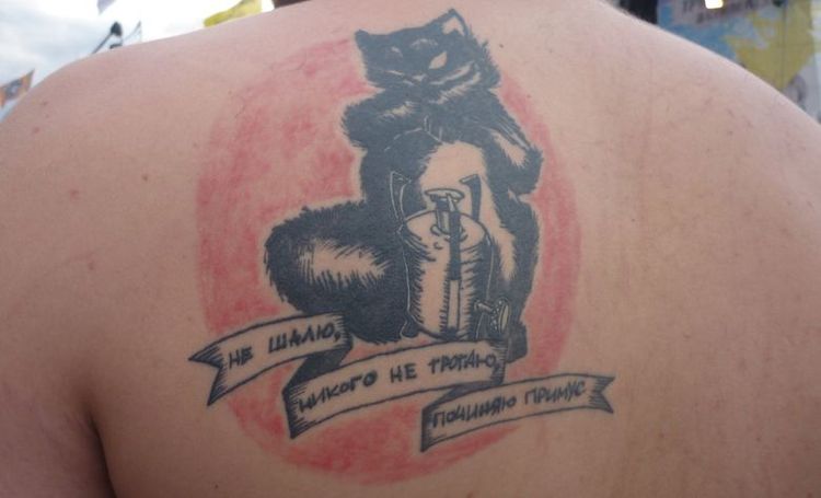 Tatuaje del gato de El maestro y Margarita