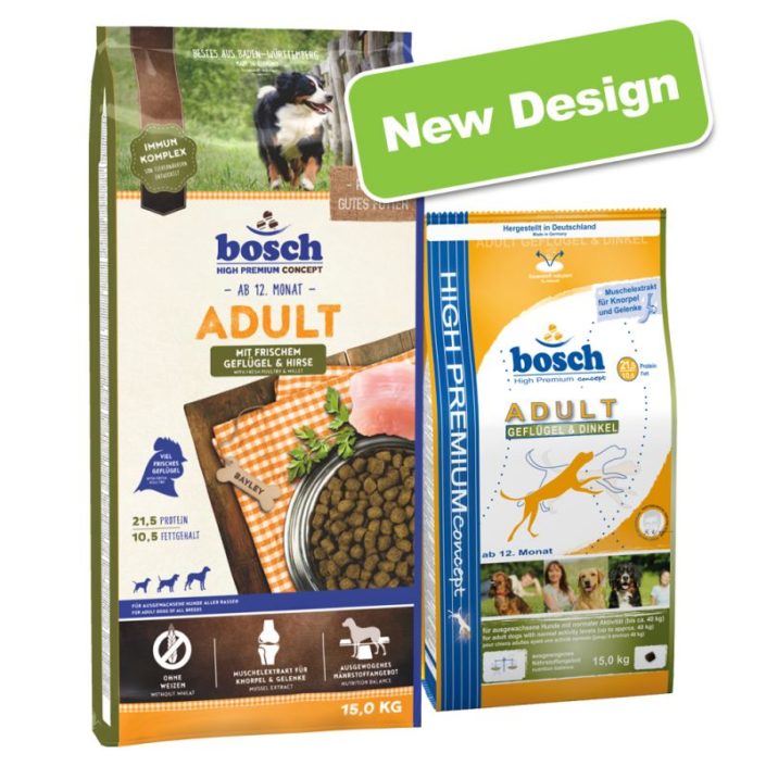 Dos paquetes de pienso Bosch
