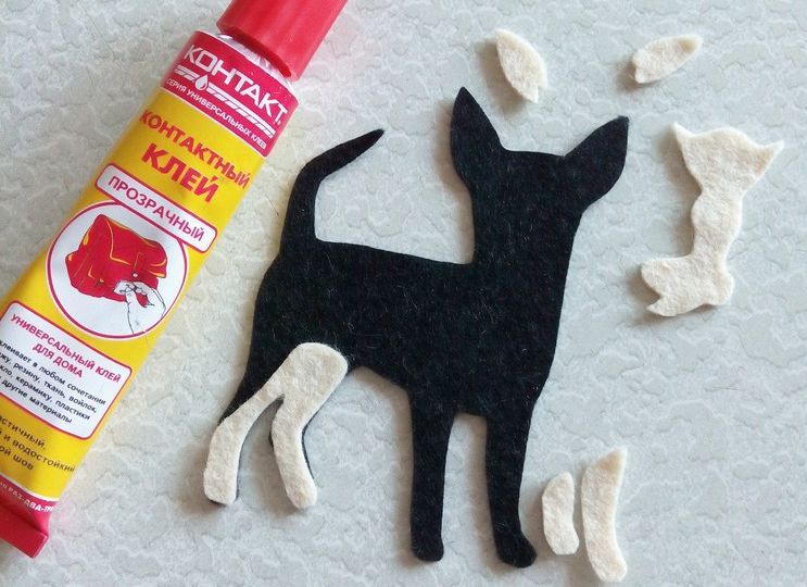 Aplique de perro hecho a mano