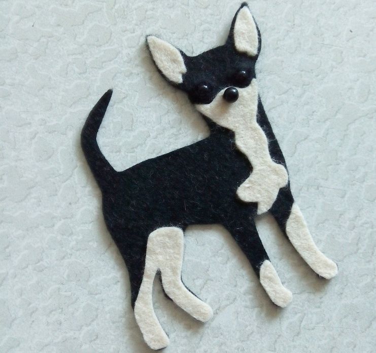 Aplique de perro hecho a mano