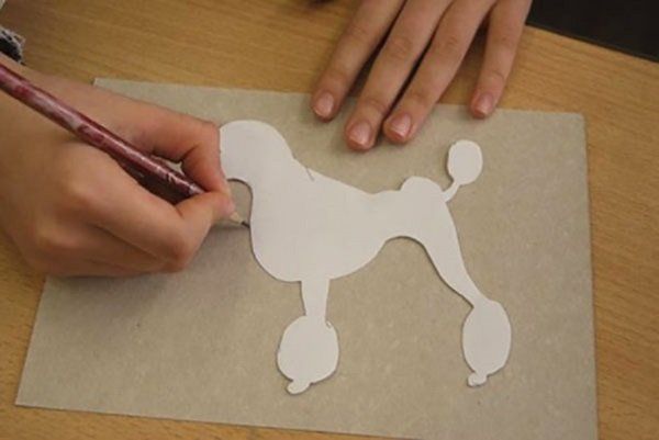 Aplique de perro hecho a mano