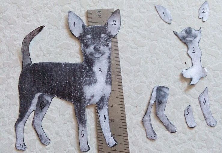 Aplique de perro hecho a mano