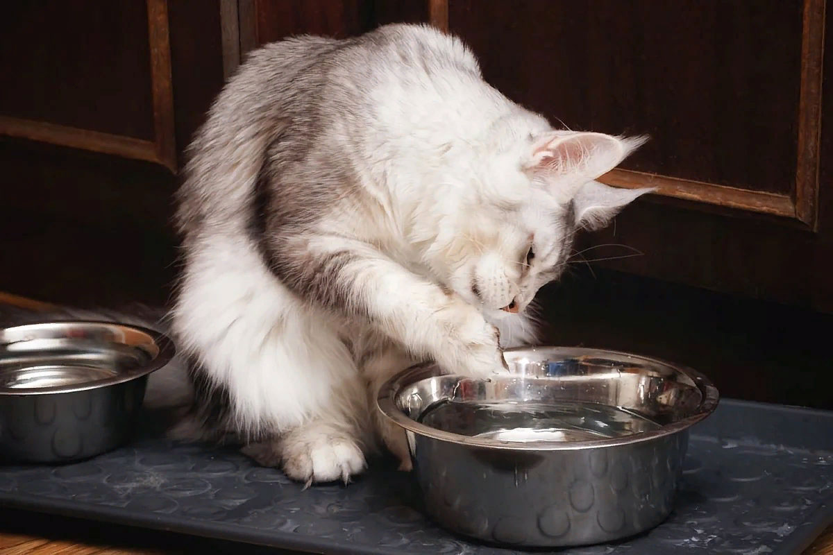 Cómo enseñar al gato a beber del cuenco