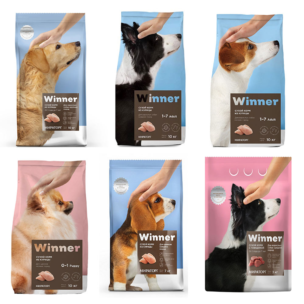Variedad de alimentos secos para perros Winner