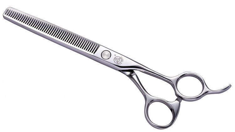 Tijeras de entresacar para cortar el pelo de perros