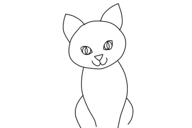 Wie zeichnet man eine sitzende Katze Schritt für Schritt