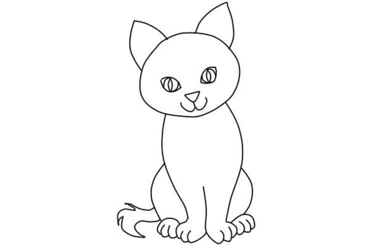 Wie zeichnet man eine sitzende Katze Schritt für Schritt