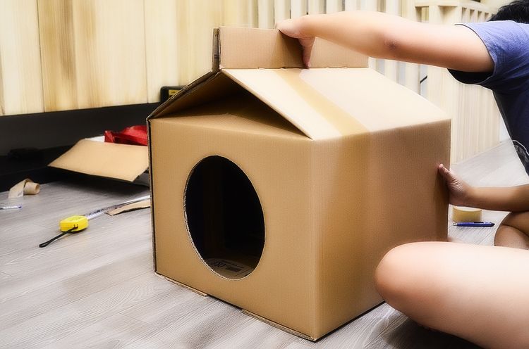 Casa para gatos hecha por uno mismo