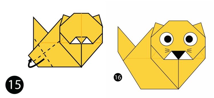 Cómo hacer un gato de origami