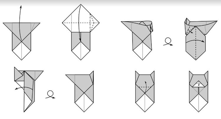 Marcapáginas de origami de gato