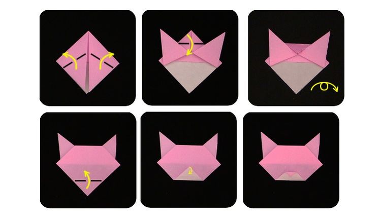 Gato sencillo en técnica de origami