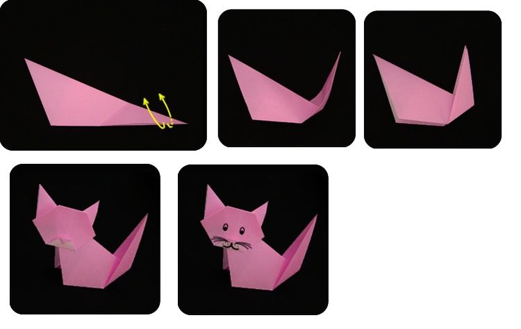 Gato sencillo en técnica de origami
