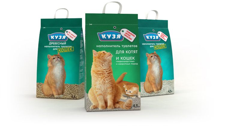 Sortiment der Katzenstreu Kusja