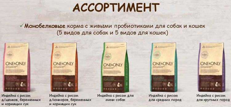 Variedad de alimentos para perros One Only